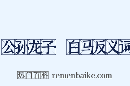 公孙龙子·白马反义词是什么意思的图片